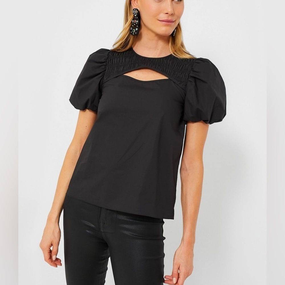 Hyacinth House Black Puff Sleeve Top